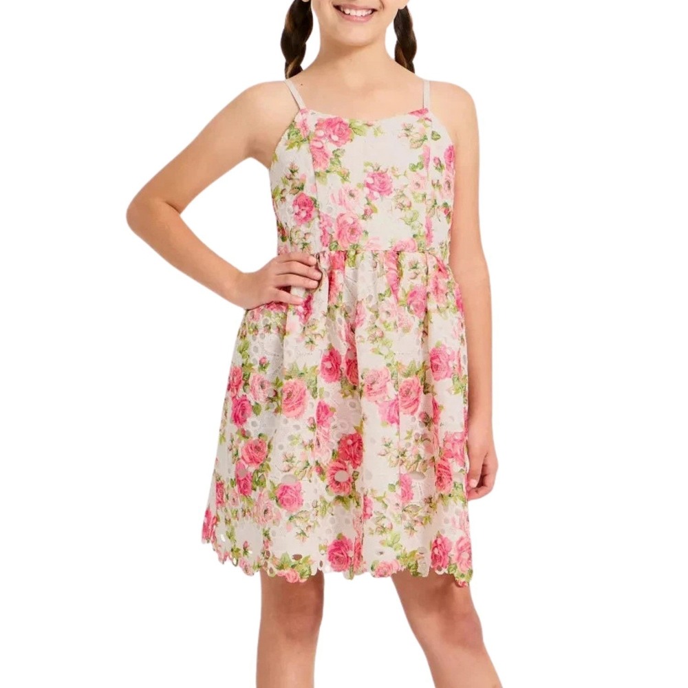Cat & Jack Floral Eyelet Lace Scallop Dress